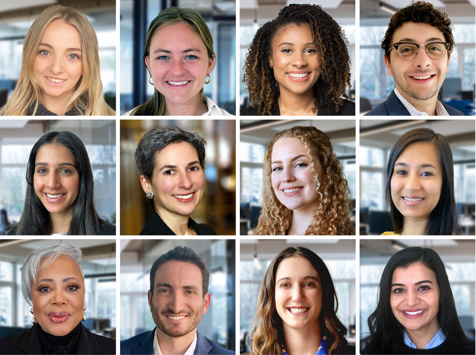 A global collage of portraits showcasing people with diverse facial expressions, highlighting the significance of partnerships in fostering global health expertise.